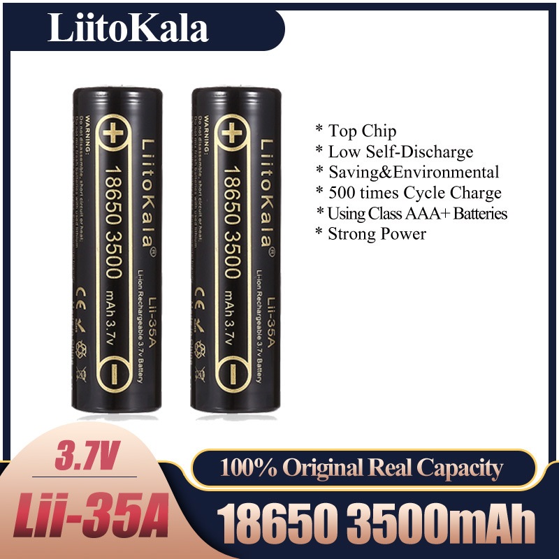 Vape Battery 18650 - 2-10 adet LiitoKala Lii-35A 18650 3500mAh