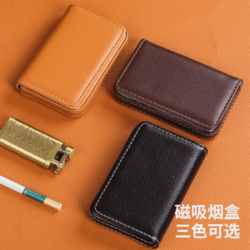 Smoking & Vaping Accessories - Taşınabilir 8mm sigara kutusu PU deri