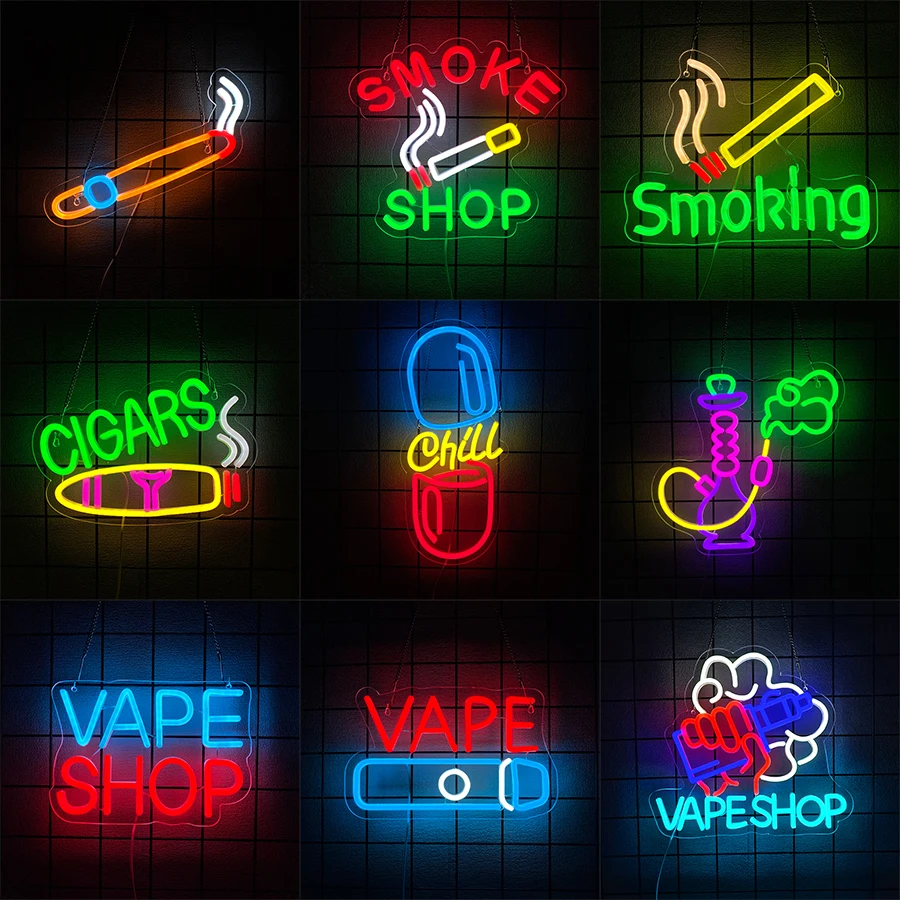 Vaping Shop - USB Parlak Led Reklam Ekranı Sigara