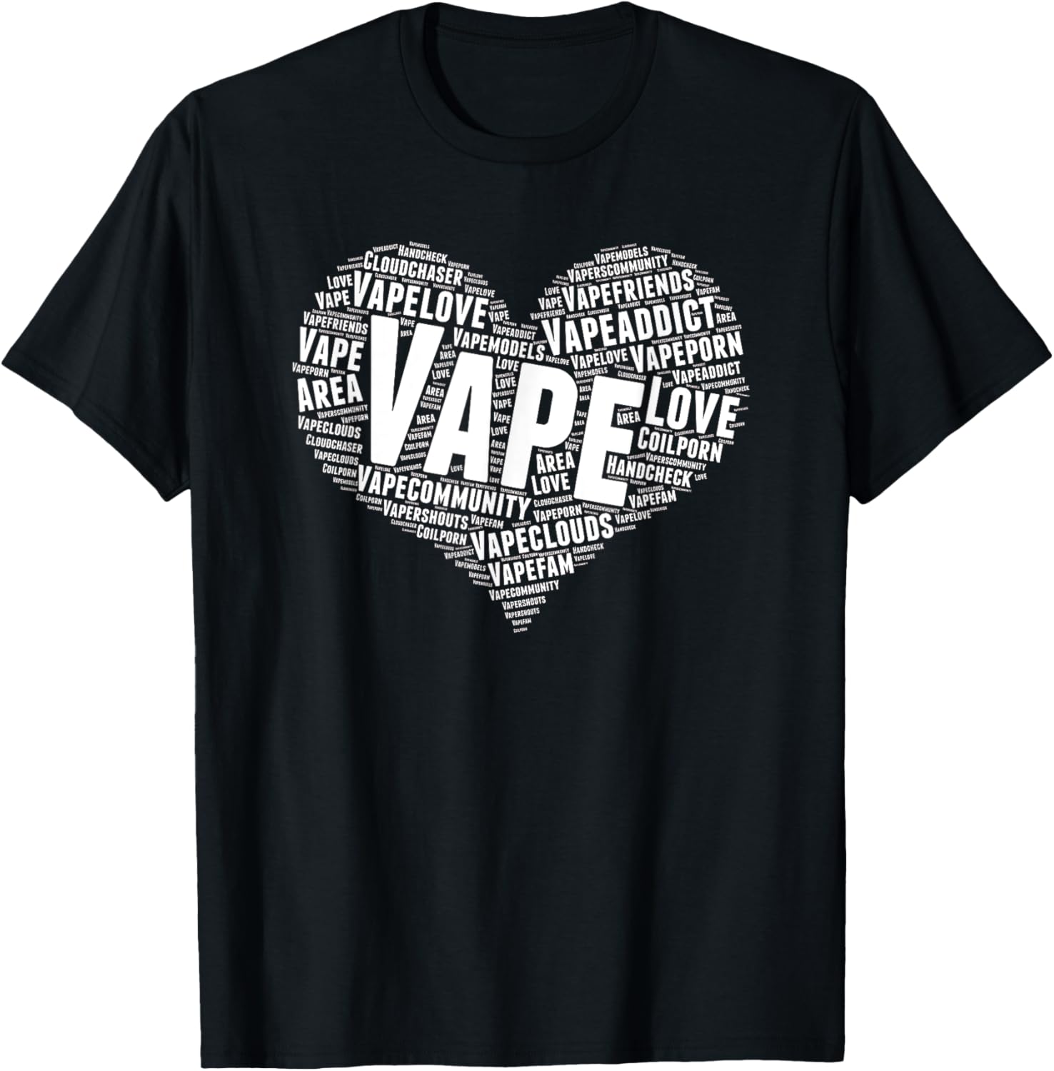 Vaping Shop - Vape Heart Word Cloud Grafik Tee