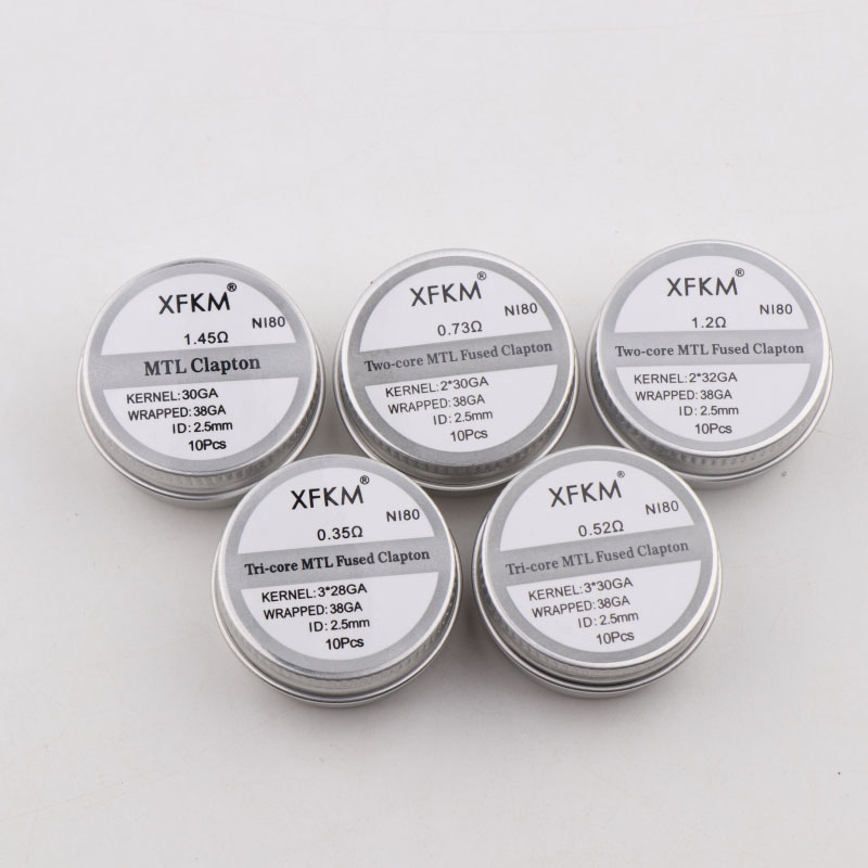 Clapton Wire Pre Built - Yeni XFKM 10 adet/kutu NI80/A1/SS316L MTL